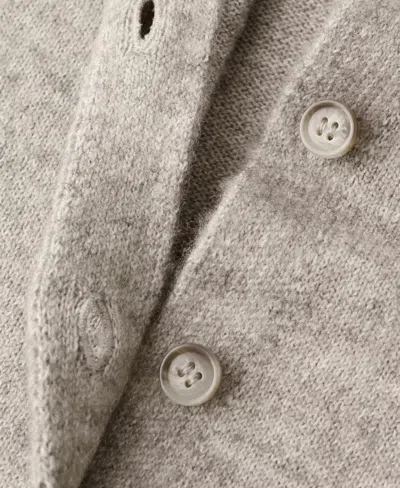 Mango Knitted Button Cardigan Light/pastel Grey In Gray