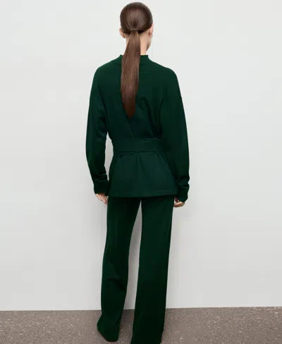 Mango Women's Knot Detail Sweater In Green