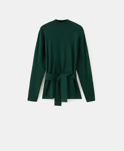 Mango Women's Knot Detail Sweater In Green