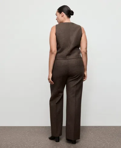 Mango Women's Speckled Wool Trousers In Brown