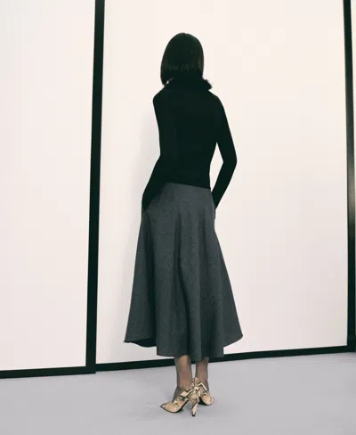 Mango Women's A-line Wool-blend Skirt In Gray