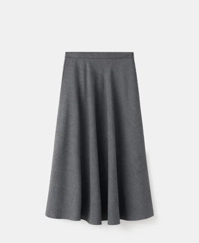 Mango Women's A-line Wool-blend Skirt In Gray