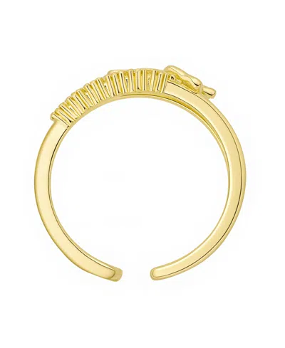 Unwritten Cubic Zirconia 14k Gold Flash Plated Butterfly Ring In Gold