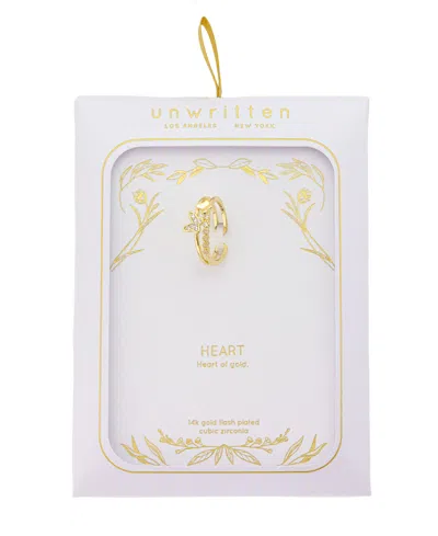 Unwritten Cubic Zirconia 14k Gold Flash Plated Butterfly Ring In Gold