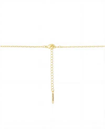 Unwritten Faith" Cubic Zirconia Bar, Glass Pearl, Infinity Double Heart Carabiner Charm Holder Necklace In Gold