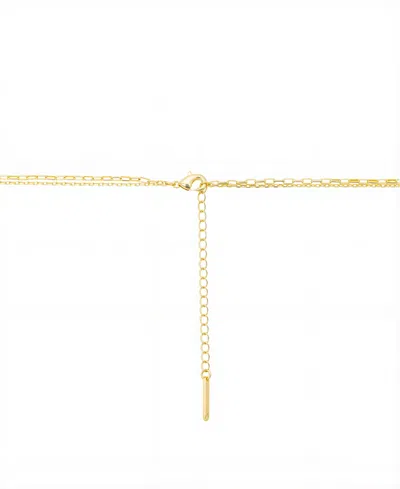 Unwritten Mother Of Pearl Inlay Flower Rose Paperclip Chain Layered Necklace With Extender In Gold