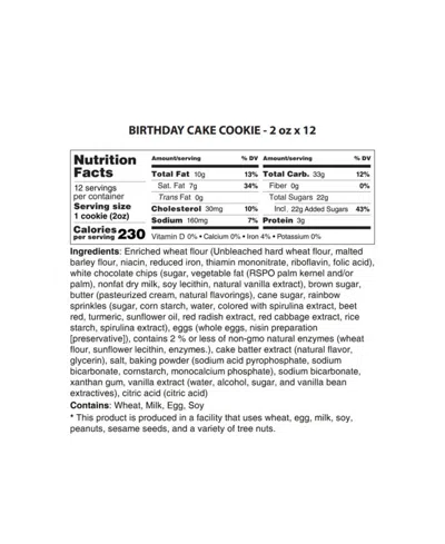 The Cravory Birthday Cake Cookies Gift Box, 12 Cookies In Multi