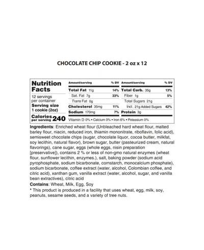 The Cravory Chocolate Chip Cookies Gift Box, 12 Cookies In Brown