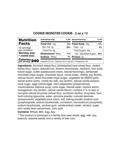 The Cravory Cookie Monster Cookies Gift Box, 12 Cookies In Green