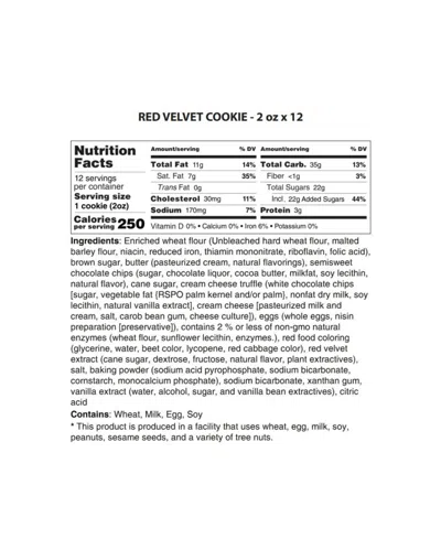 The Cravory Red Velvet Cookies Gift Box, 12 Cookies In Red