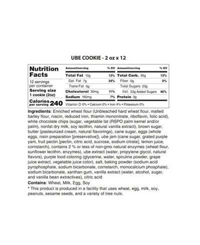 The Cravory Ube Cookies Gift Box, 12 Cookies In Transparent