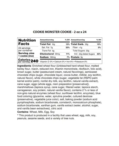 The Cravory Cookie Monster Cookies Gift Box, 24 Cookies In Transparent