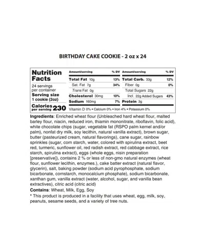 The Cravory Birthday Cake Cookies Gift Box, 24 Cookies In Transparent