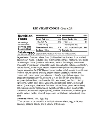 The Cravory Red Velvet Cookies Gift Box, 24 Cookies In Transparent