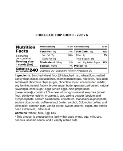 The Cravory Chocolate Chip Cookies Gift Box, 6 Cookies In Transparent