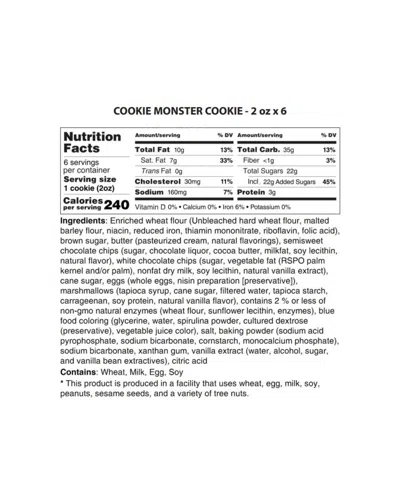 The Cravory Cookie Monster Cookies Gift Box, 6 Cookies In Transparent