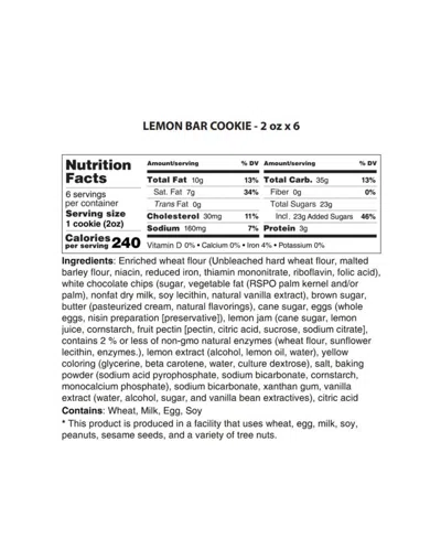 The Cravory Lemon Bar Cookies Gift Box, 6 Cookies In Yellow