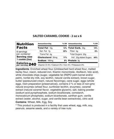 The Cravory Salted Caramel Cookies Gift Box, 6 Cookies In Brown