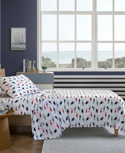 Nautica Branson Sharks Microfiber 4-pc. Sheet Set, Queen In White