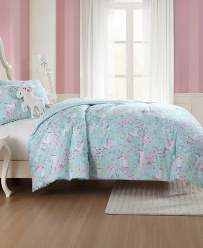 Laura Ashley Magical Unicorns Microfiber 4-pc. Comforter Set, Full/queen In Blue