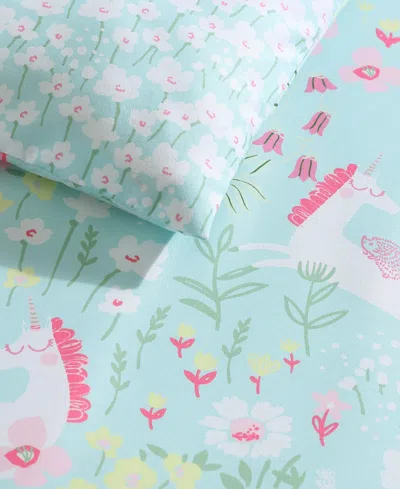 Laura Ashley Magical Unicorns Microfiber 4-pc. Comforter Set, Full/queen In Blue