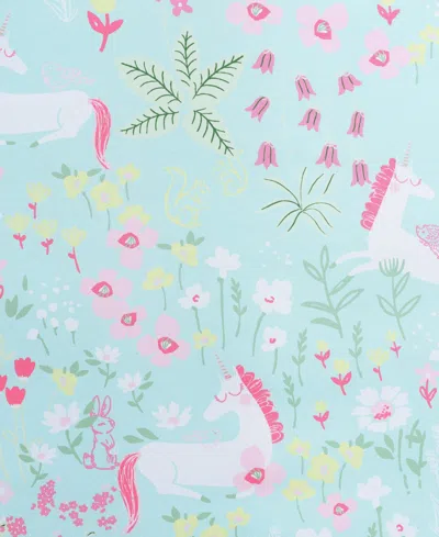 Laura Ashley Magical Unicorns Microfiber 4-pc. Comforter Set, Full/queen In Blue