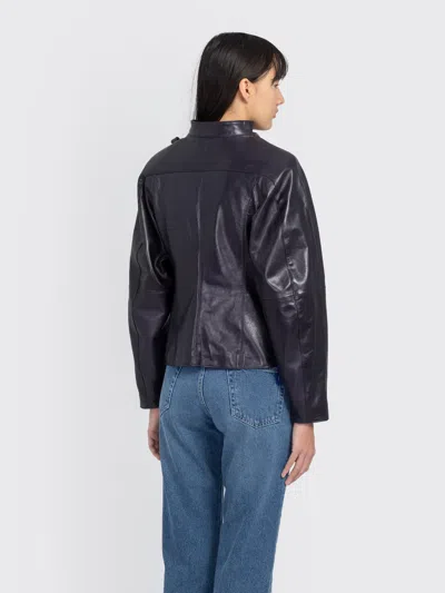 Paloma Wool Plomy Zip-up Leather Jacket In Black