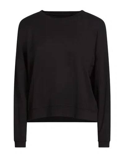 Majestic Filatures Woman Sweatshirt Black Size 2 Viscose, Elastane In Black