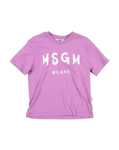 Msgm Toddler T-shirt Mauve Size 6 Cotton In Purple
