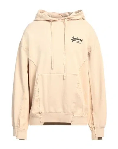 Iceberg Man Sweatshirt Sand Size L Cotton, Elastane In Nude
