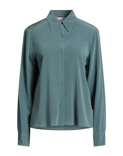 Kiltie Woman Shirt Deep Teal Size 2 Silk, Elastane In Green