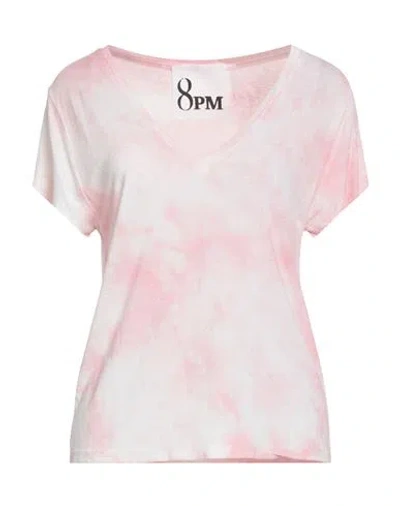 8pm Woman T-shirt Pink Size M Viscose, Linen In Pink