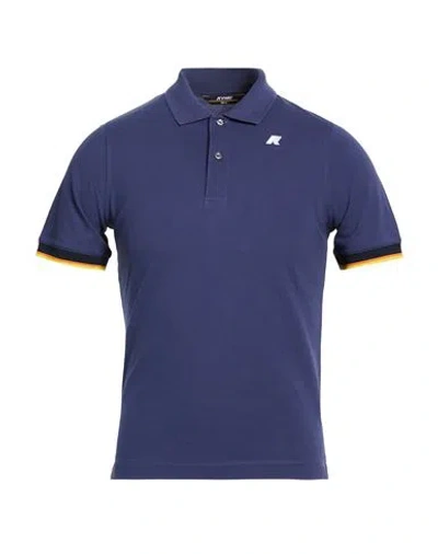 K-way Man Polo Shirt Midnight Blue Size S Cotton, Elastane In Blue
