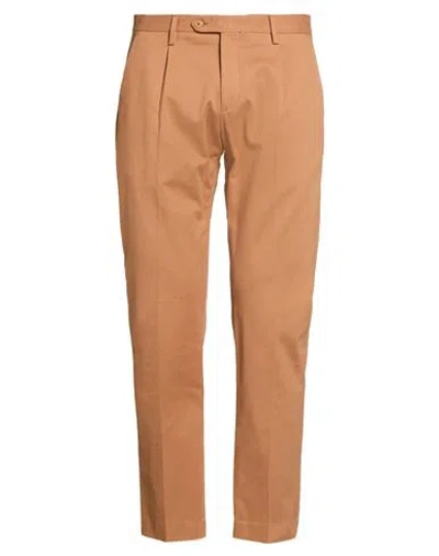 Paul Miranda Man Pants Camel Size 36 Cotton, Elastane In Brown