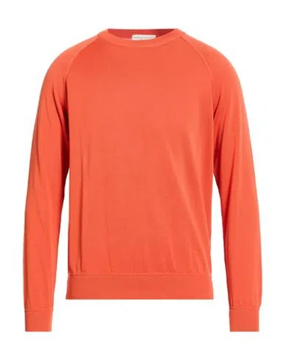 Filippo De Laurentiis Man Sweater Rust Size 42 Cotton In Red