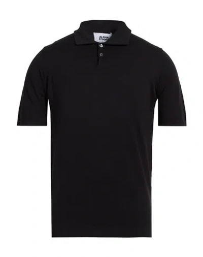 Alpha Studio Man Sweater Black Size 44 Cotton, Polyester In Black
