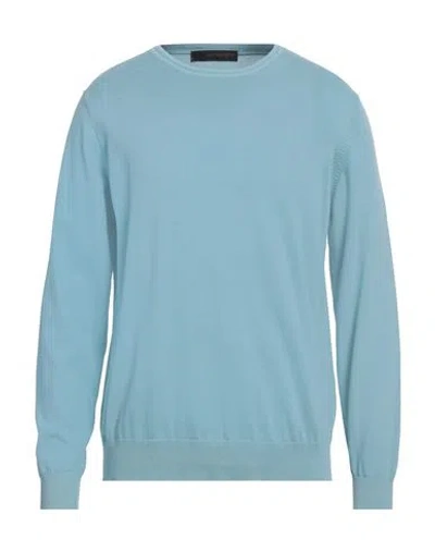 Jeordie's Man Sweater Sky Blue Size Xxl Cotton In Blue