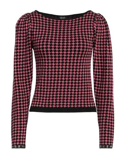 Liu •jo Woman Sweater Magenta Size L Viscose, Polyester, Polyamide, Elastane In Red