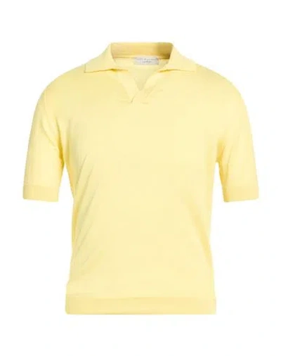 Filippo De Laurentiis Man Sweater Pastel Yellow Size 40 Cotton In Yellow