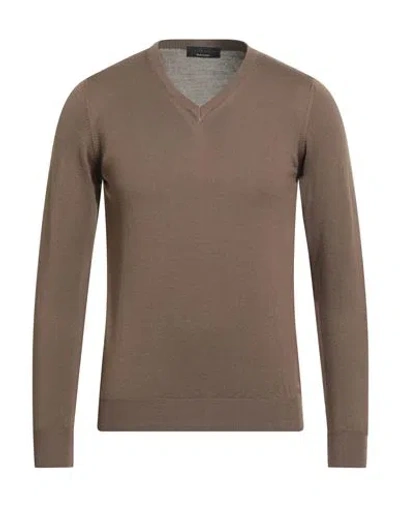 Jeordie's Man Sweater Khaki Size S Merino Wool In Neutral