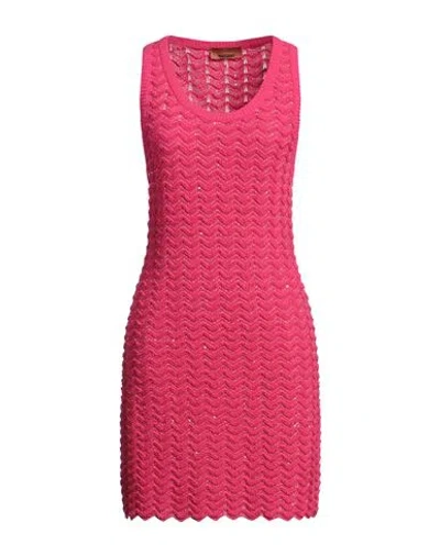 Missoni Woman Mini Dress Fuchsia Size 12 Viscose, Polyester, Polyamide In Pink