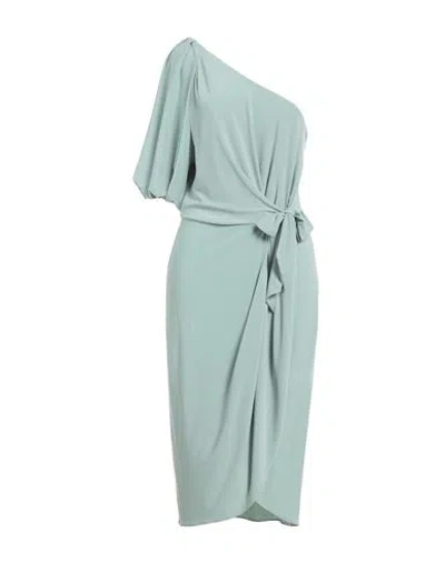 Ralph Lauren Lauren  Woman Midi Dress Sage Green Size 4 Polyester, Elastane In Green