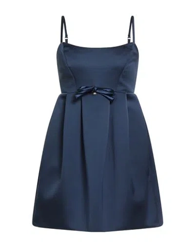 Elisabetta Franchi Woman Mini Dress Midnight Blue Size 8 Polyester In Blue