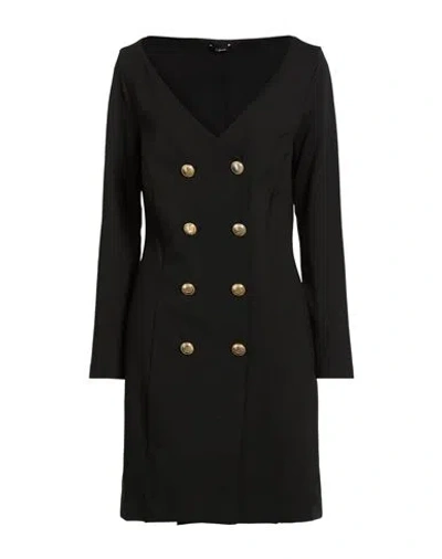 Hanita Woman Mini Dress Black Size L Viscose, Nylon, Elastane In Black