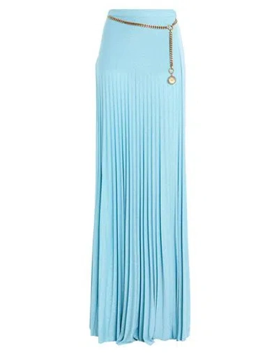 Elisabetta Franchi Woman Maxi Skirt Pastel Blue Size 8 Viscose, Polyester, Polyamide, Elastane In Blue