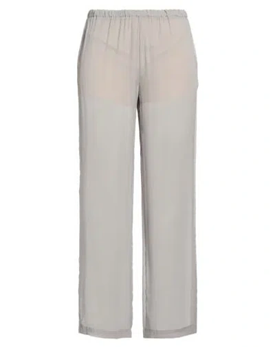 Alysi Woman Pants Grey Size 6 Silk In Gray