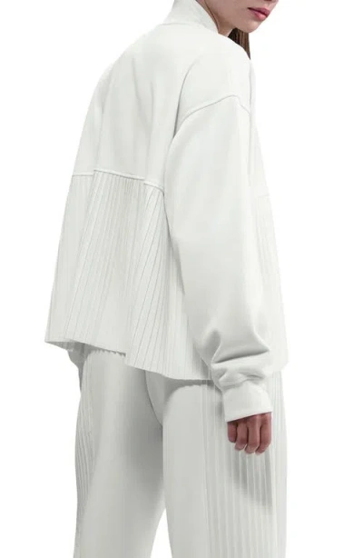 Nike Sportswear Mixed Media Pleated Bomber Jacket In White