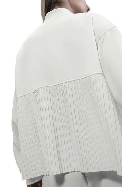 Nike Sportswear Mixed Media Pleated Bomber Jacket In White