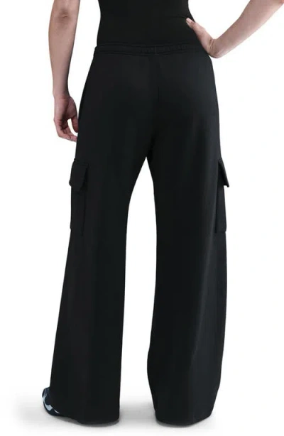 Nike Sportswear Phoenix Fleece Wide Leg Cargo Sweatpants In Black