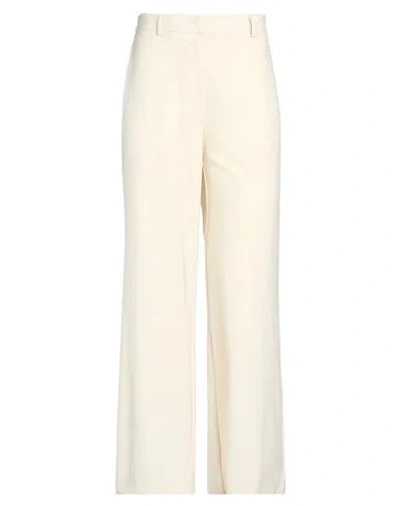 Jucca Woman Pants Ivory Size 2 Polyester, Virgin Wool, Elastane In Neutral